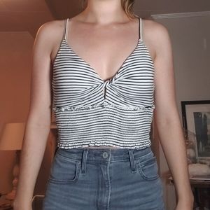 NWOT Crop Striped Tank